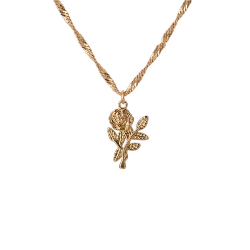 Gold Rose Necklace